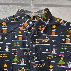 Denim & Flower Ricky Singh HolyJoly Men's Small Gamer Button-up‎ Short Sleeve
